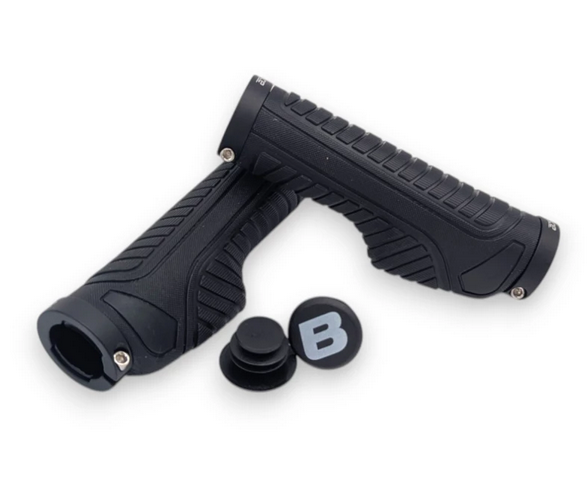 Fahrradgriffe Schraub Ergo 132 mm ergonomisch schwarz mit Aluklemmung