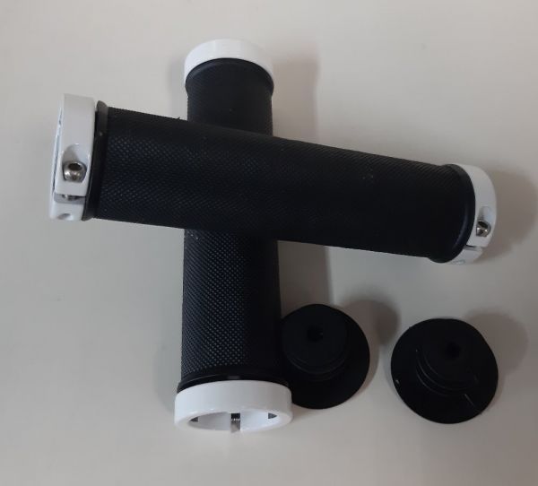 GHOST Bikes Grip Mountainbike Fahrrad Griffe Schraubklemmung 130mm schwarz weiß