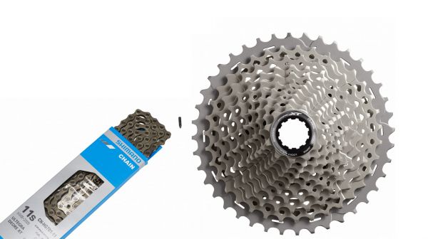 Shimano Fahrrad Verschleißset 11 Gang Deore XT CS-M8000 Kassette 11-40 & CN-HG701 Kette
