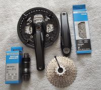 Shimano MTB Fahrrad Verschleißset Kurbel Kette Freilauf-Schraubzahnkranz Innenlager 27 Gang für Mountainbike, Trekkingrad, Crossrad und andere Shimano MTB Fahrrad Verschleißset Kurbel Kette Freilauf-Schraubzahnkranz Innenlager 27 Gang für Mountainbike, Trekkingrad, Crossrad und andere