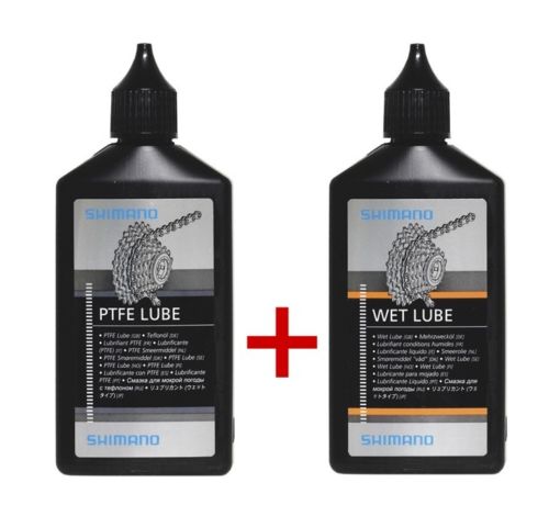 Shimano Fahrrad Pflegeset Wet Lube + PTFE Dry Lube Fahrrad